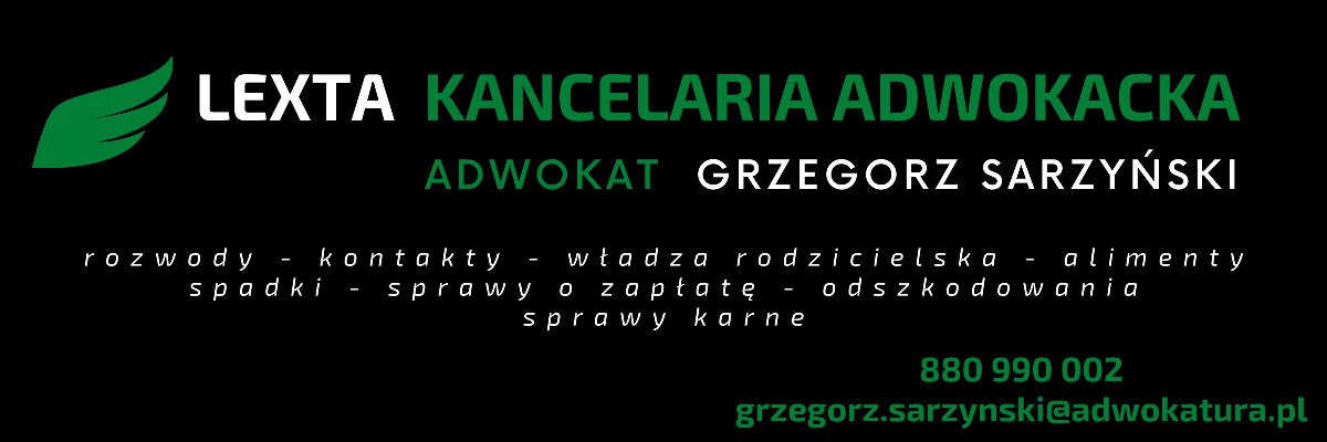 LEXTA Kancelaria Adwokacka Adwokat Grzegorz Sarzyński baner